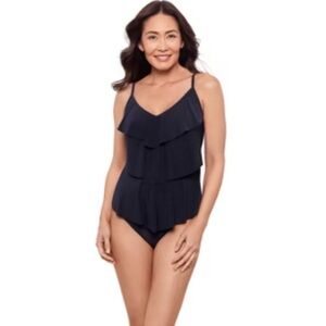 Women's Plunge Neckline Monokini One Piece Size Swimsuit M